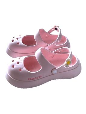 Pink Flower Mary Jane Platform Clogs Kawaii Clogs
